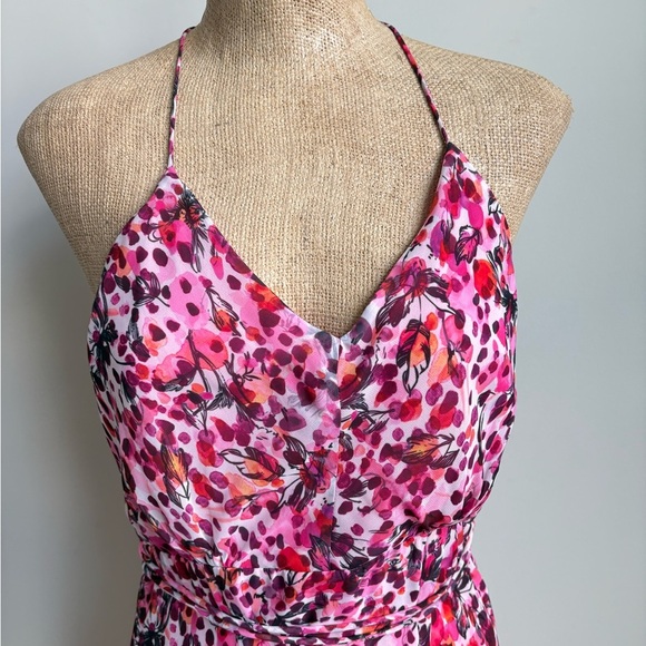 Reiss Pippa Floral Printed Midi Dress in Pink Size 4P NWT - Picture 9 of 11